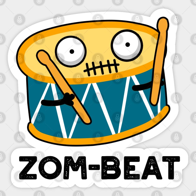 Zom-beat Cute Halloween Zombie Drum Pun Sticker by punnybone